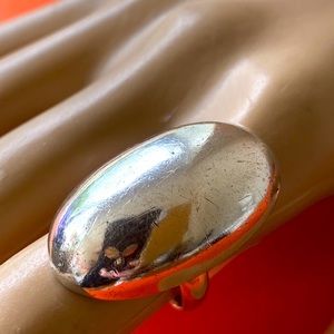 Large dome shaped sterling silver vintage ring